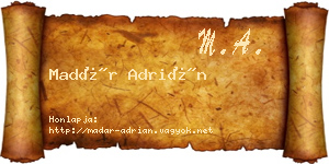 Madár Adrián névjegykártya