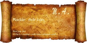 Madár Adrián névjegykártya